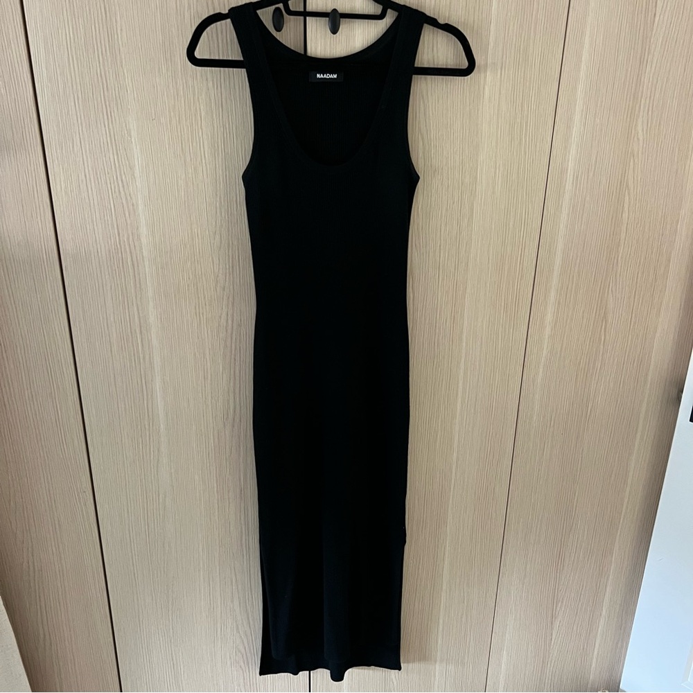 NAADAM Black Midi Dress